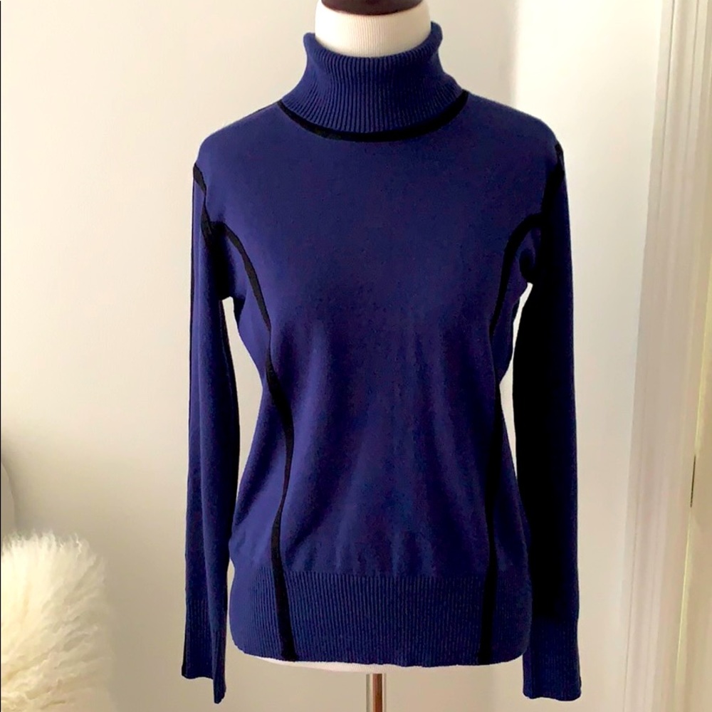 Carmen Marco Valvo Navy Turtleneck
